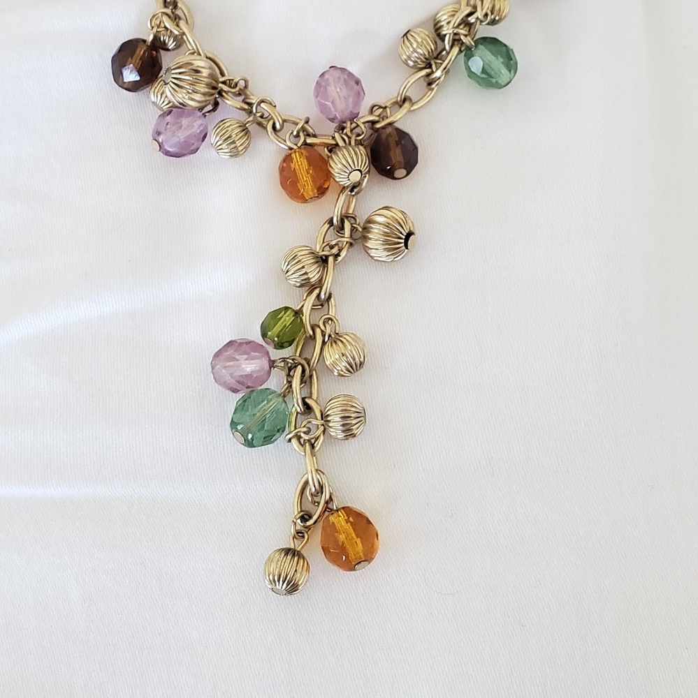 Beautiful Gold with multicolor beads necklace